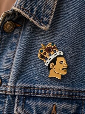 Freddie Mercury Crown Enamel Pin Queen Rock Icon Gold Tone NWT